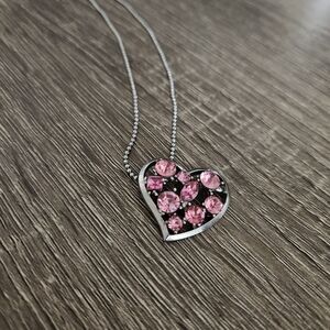 Pink heart necklace